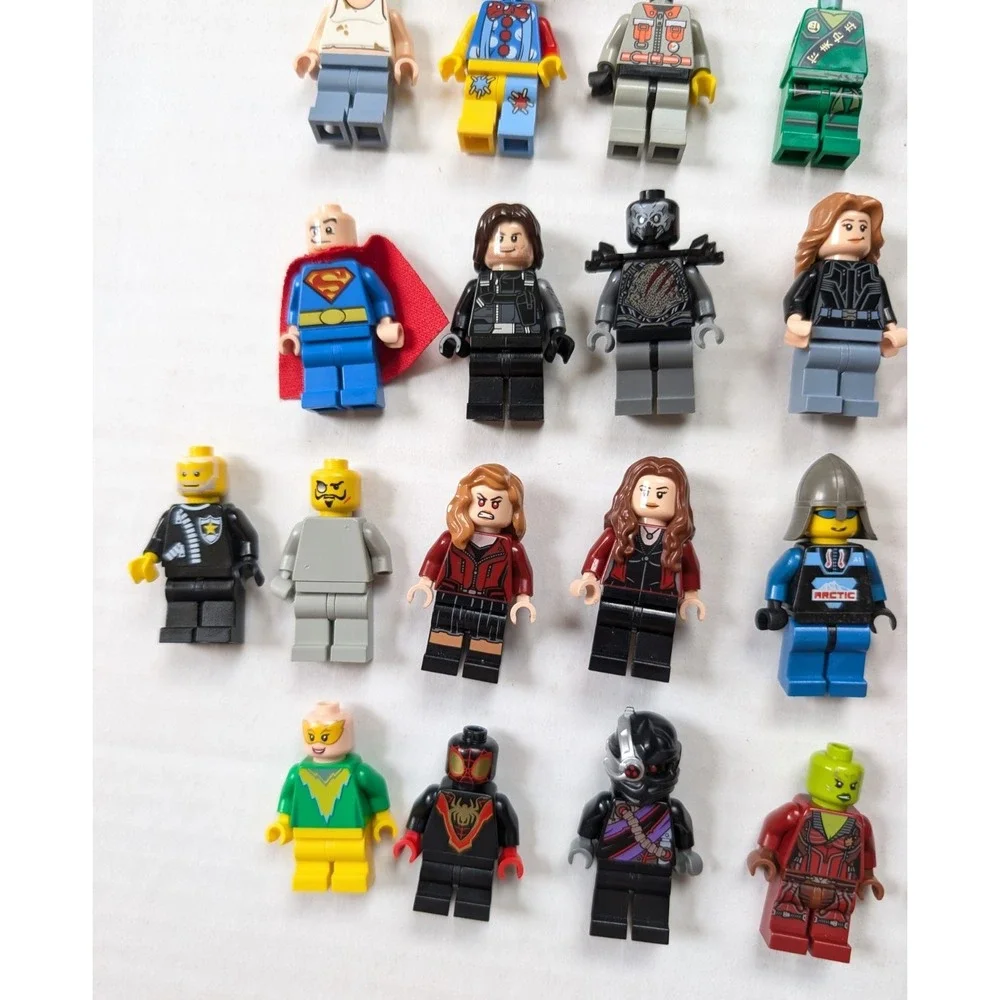 READ Lego Minifigure Lot Full Figures Parts Pieces Accessories Weapons Marvel DC